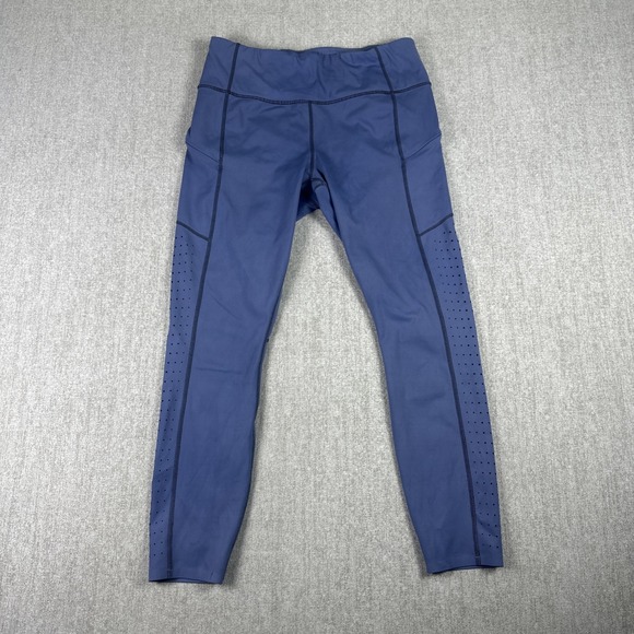 Athleta Pants - Athleta‎ Leggings Women Size M Blue Contender Lazor Cut Zipper pockets